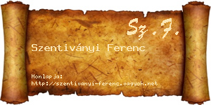 Szentiványi Ferenc névjegykártya