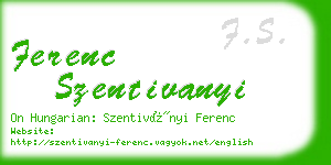 ferenc szentivanyi business card